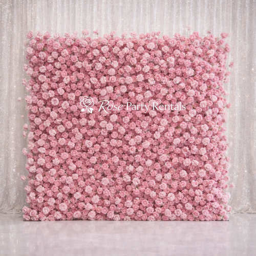 Blush pink rose flower wall